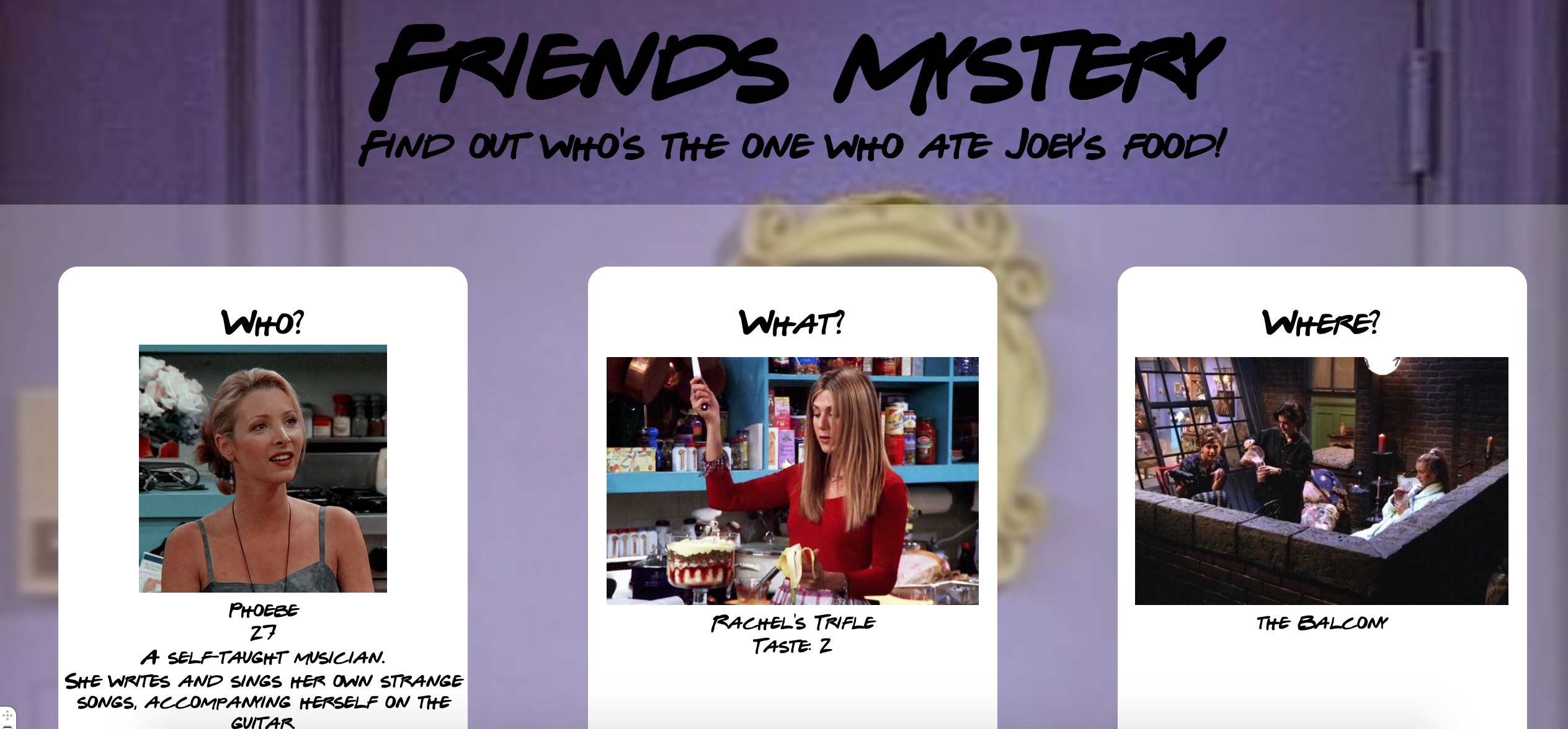 Preview of Cluedo powered by friends website